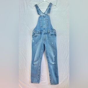 Levis Bib Overalls Women’s Size Small 30” Waist Blue Denim Jean Distressed